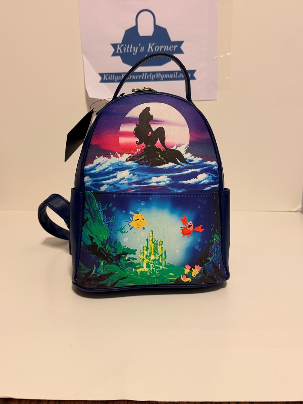NWT Loungefly Disney The Little Mermaid Navy Blue Backpack